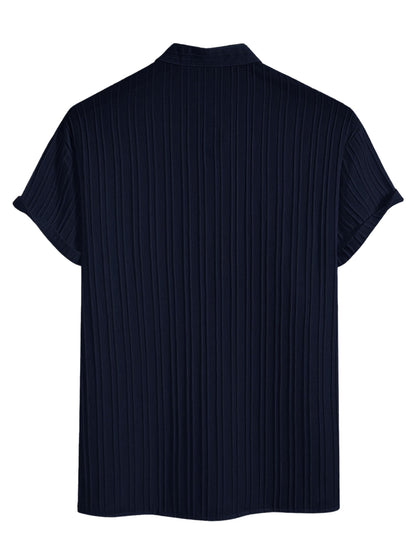 Noble Monk MenS Solid Casual Shirt |Half Sleeve | Regular Fit |Stylish Shirt For Men Navy Blue