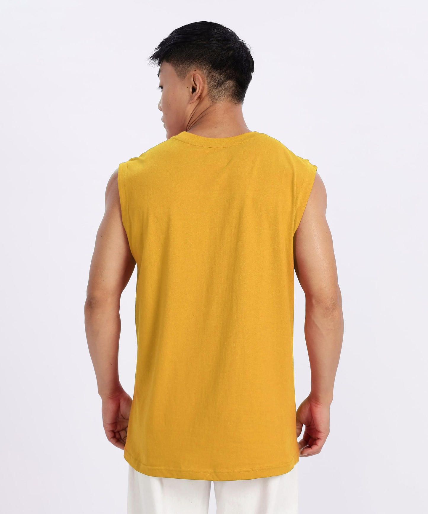 SHODOX Mens 100% Cotton Tank Tops Round Neck Sleeveless Sports Loose fit Vest (Pack of 1)