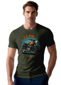 Peppyzone Mens Regular Fit T-Shirt (PZ-RT-Biker 1-5_Olive2