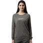 Enamor E079 Crew Neck Stretch Cotton Basic Sweatshirt for Women with Long Sleeves