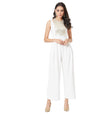 Miss Chase WomenS Halter Neck Sleeveless Solid Pleated Regular Length Sequins Paneled Jumpsuit With Pockets (Mcaw19D08-50-114-0