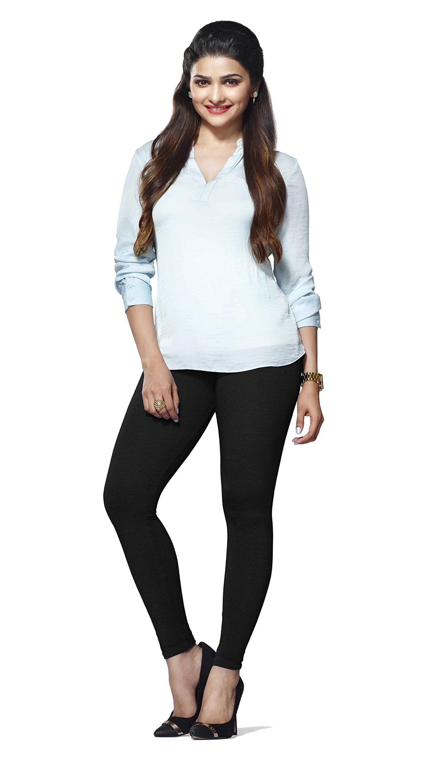 Lyra Women Solid Premium Cotton Ankle Length Leggings | Mid-Waist | Fashionwear Multicolour