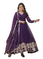 Fashion Basket Havy Georgette Embroidered Anarkali Dress For Women Purple