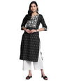 Libas WomenS Cotton Yoke Design Straight Kurta (26186_Black