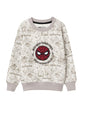 The Souled Store Official Spider-Man : Great Power Boys Long Sleeves Round Neck Color Blocked Regular Fit Cotton Sweatshirts Whi