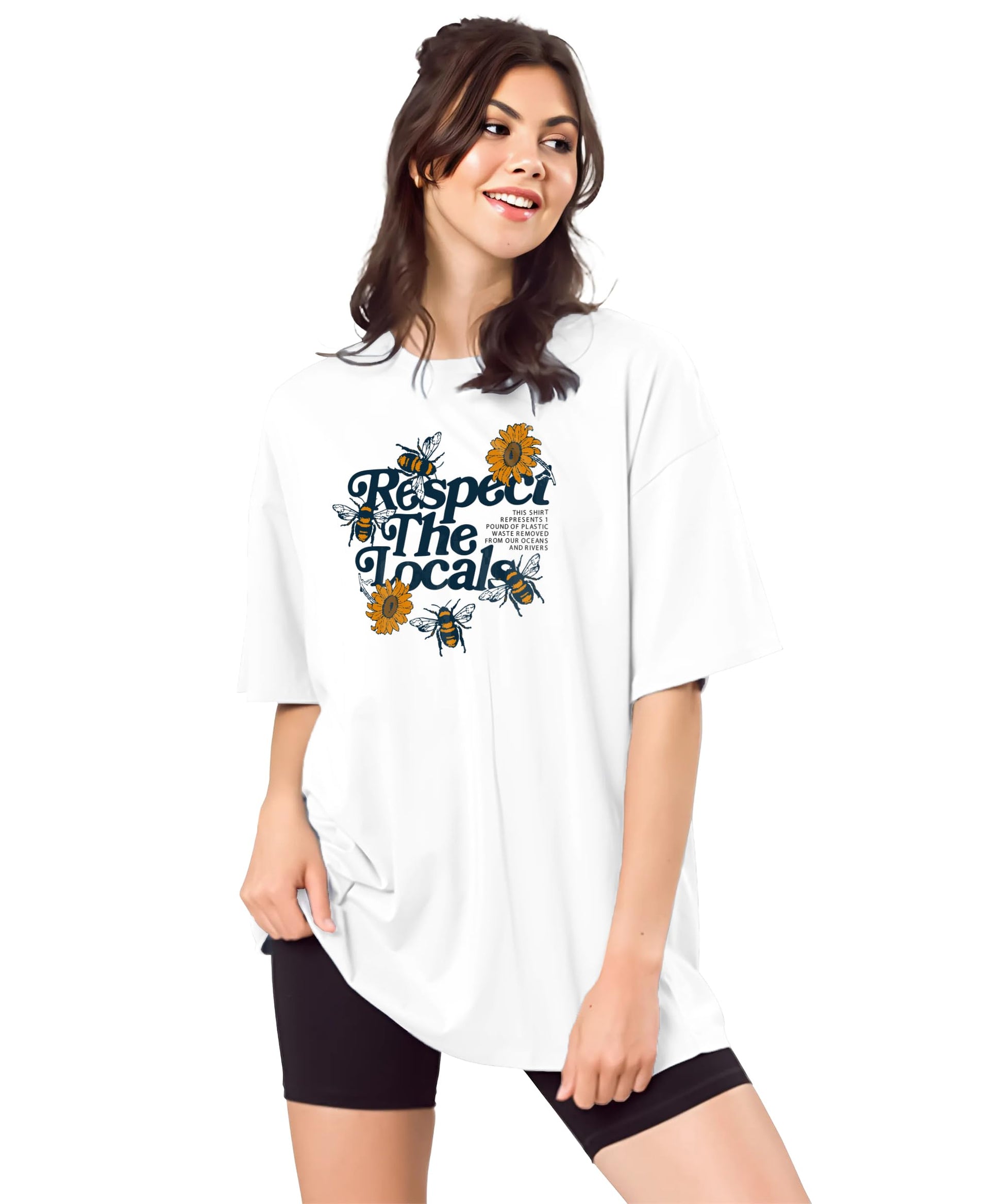 SHODOX Bio-Washed Anti Bacterial 100% Pure Cotton Womens Oversized Aesthetic Premium Printed T-Shirt | Cozy Soft, Less Wrinkles
