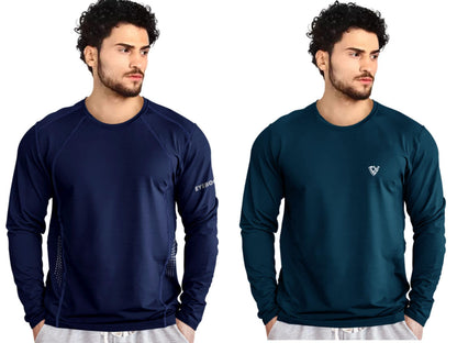 Noble Monk MenS Regular Fit T Shirt (Combo Pack Of 2) |Full Sleeves |Round Neck |Casual Tshirt For Men