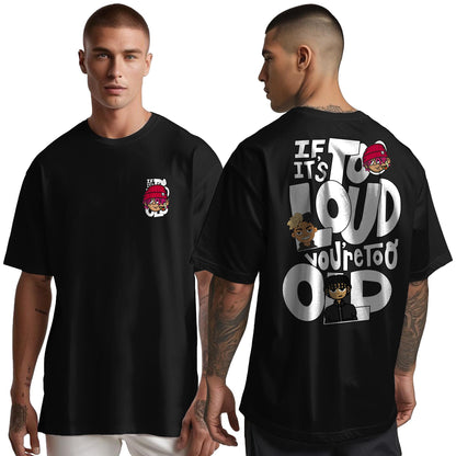 Peppyzone Mens Oversized Fit T-Shirt (PZ-OST-Trendy46_Black
