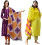 ANNI DESIGNER Cotton Women Kurta With Pant & Dupatta Pack Of 2