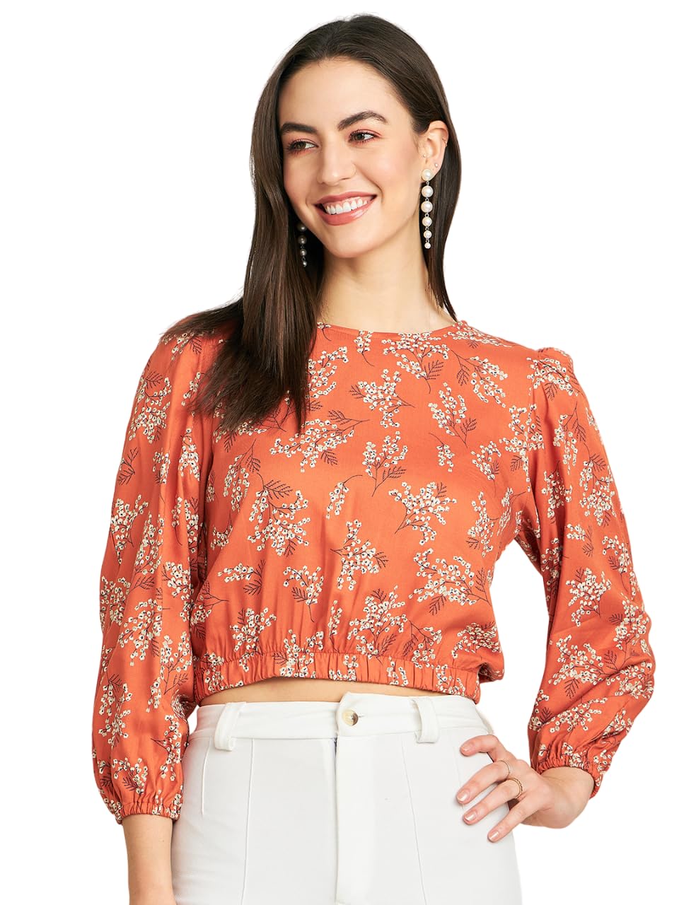 Modeve Women Floral Crop Top For Summer