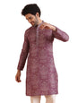 Kisah Mens Printed Cotton Blend Kurta  Traditional Ethnic Wear Kurta For Men For Weddings & Festivals Burgundy