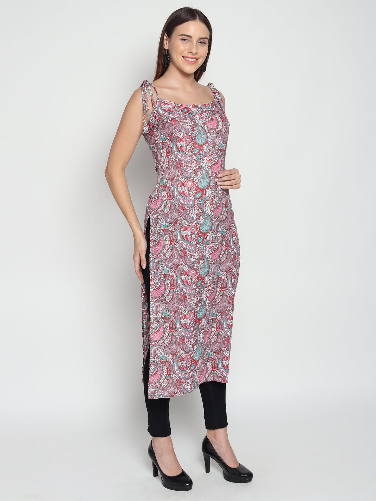 Patlani WomenS Crepe Full Stitched Kurti. Pink