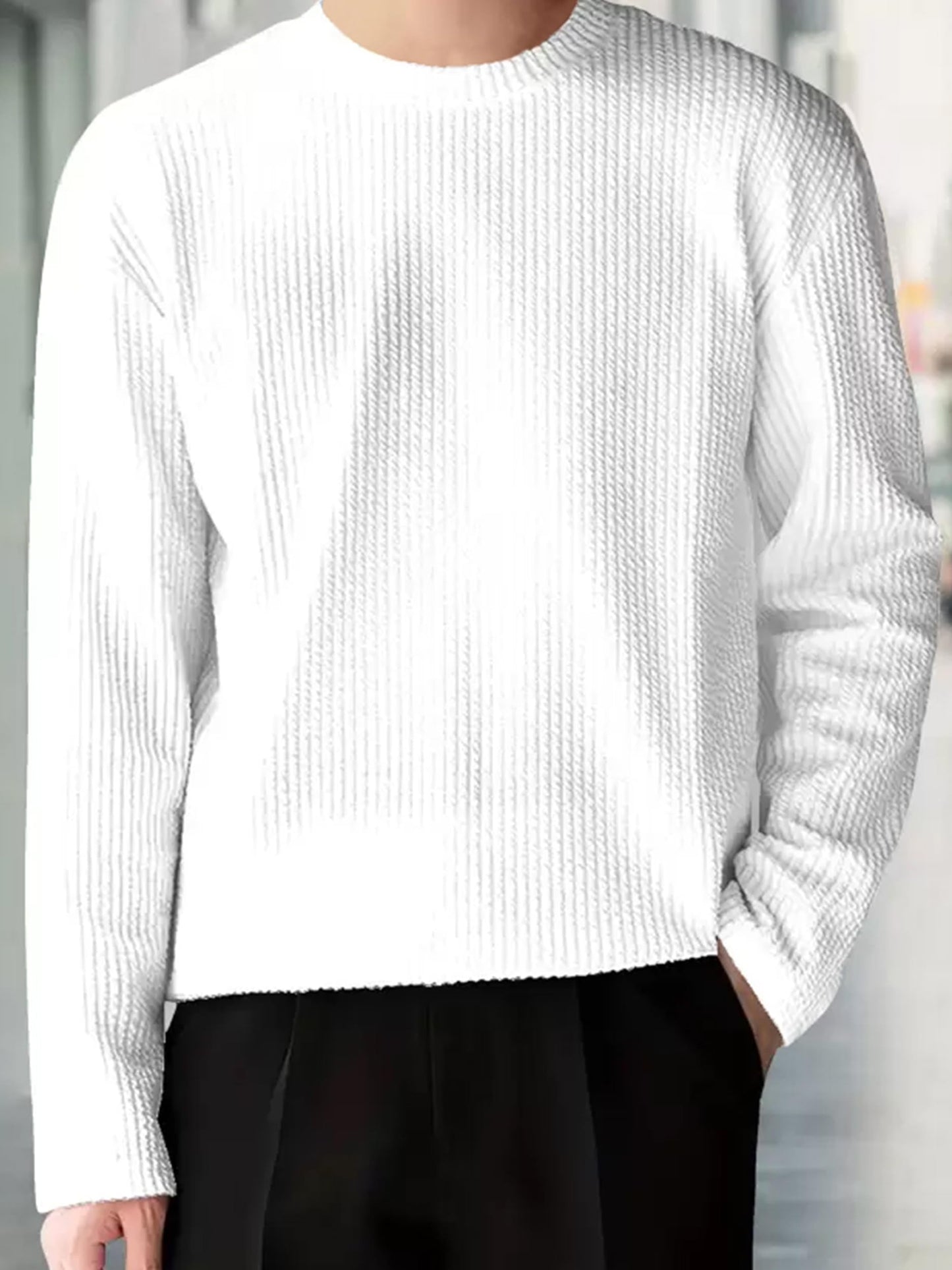 Noble Monk MenS Solid Regular Fit T-Shirt (T1202_Model_White