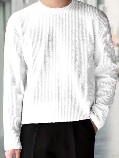 Noble Monk MenS Solid Regular Fit T-Shirt (T1202_Model_White