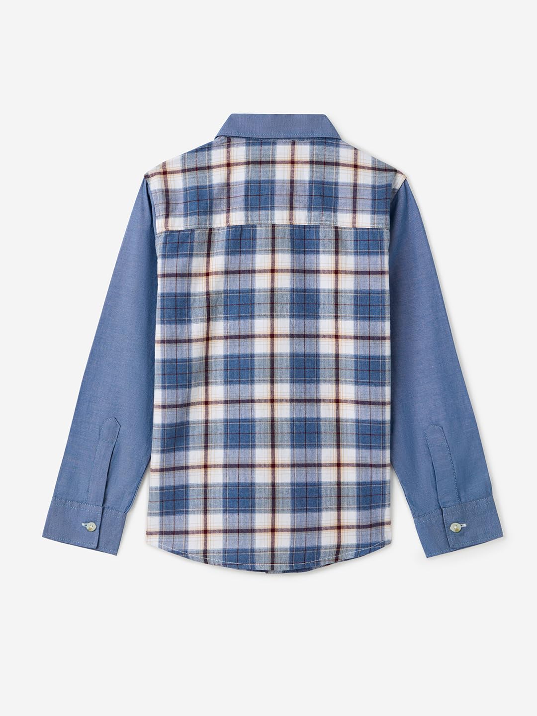 The Souled Store Plaid Shirt: Tartan Boys Long Sleeves Collared Neck Button Front Blue Regular Fit Cotton Shirts (2-8 Yrs)