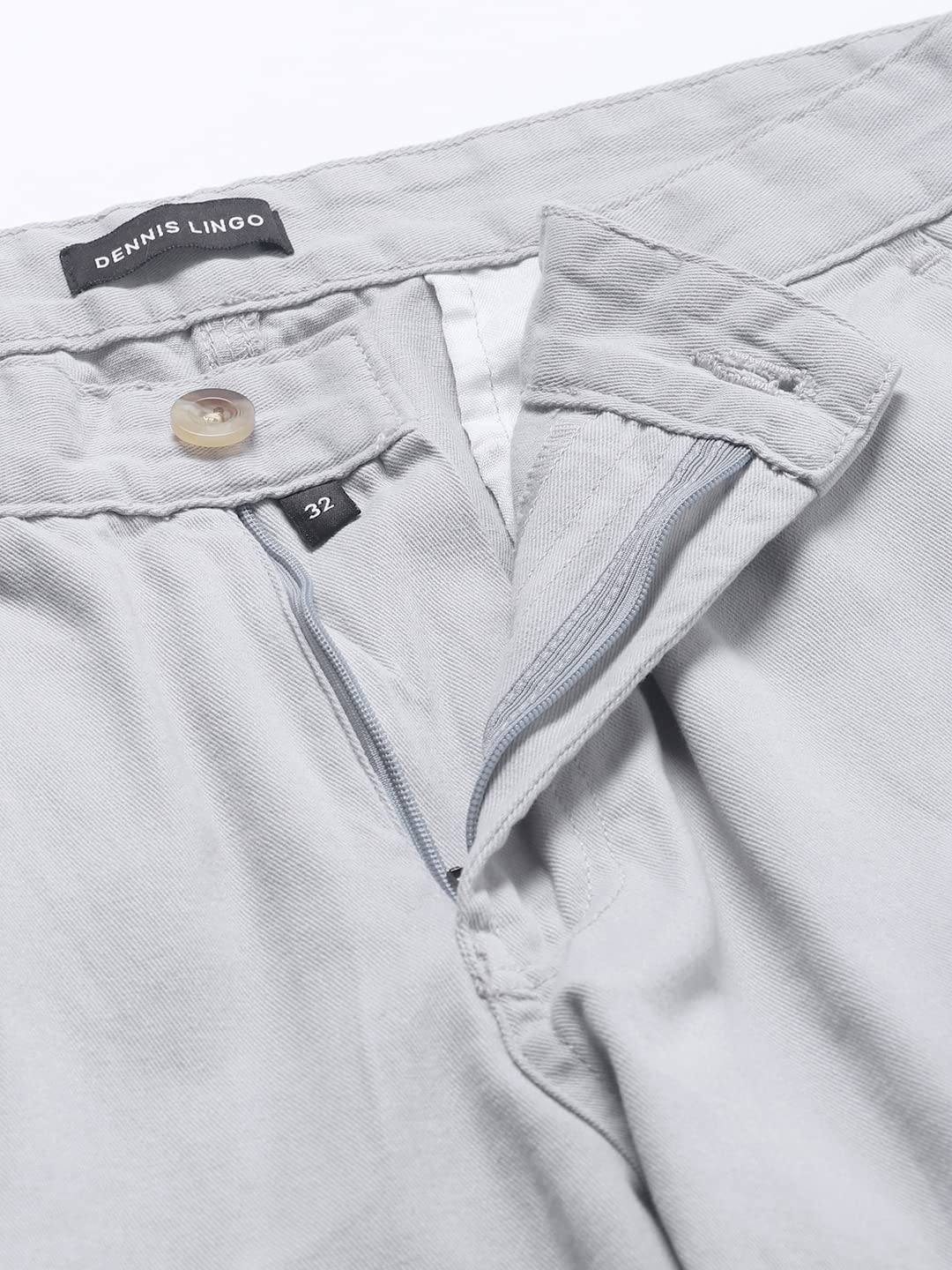 Dennis Lingo Slim Fit Light Grey Solid Cargo for Men