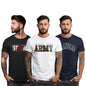 Peppyzone S to 5XL Stylish Printed Cotton Round Neck Tshirt for Men - 100% Cotton, Half Sleeve, Combo Pack of 3 T Shirts for Men