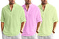 Zartha Combo Of Men Solid Cotton Blend Straight Kurta Shirt Pack Of 3