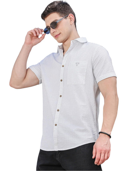 Thomas Scott Slim Fit | 100% Cotton | Short Sleeve | Shirts for Men LightGrey