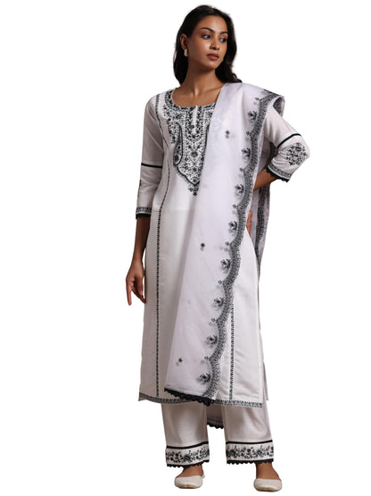 Libas WomenS Pure Cotton Kurta Set (27823_White
