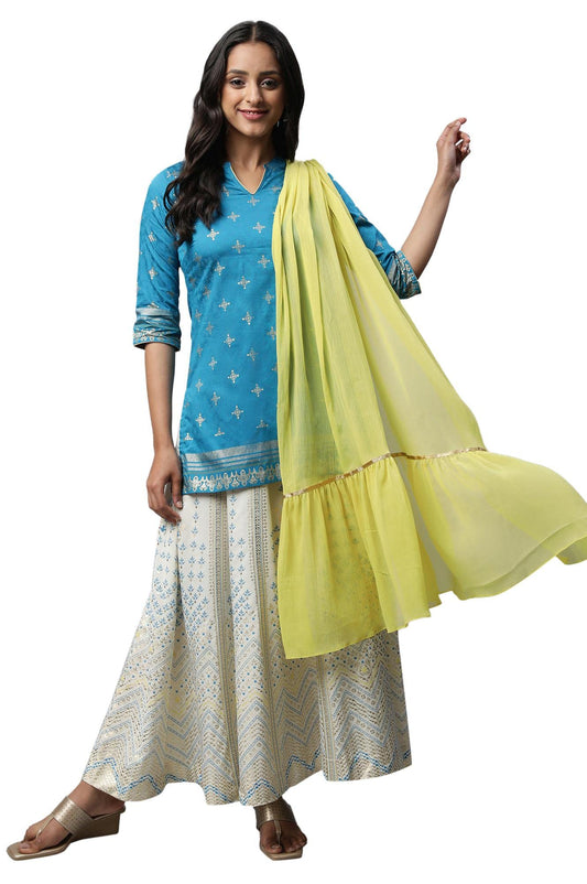 Aurelia Women Kurti-Flared Skirt-Dupatta-