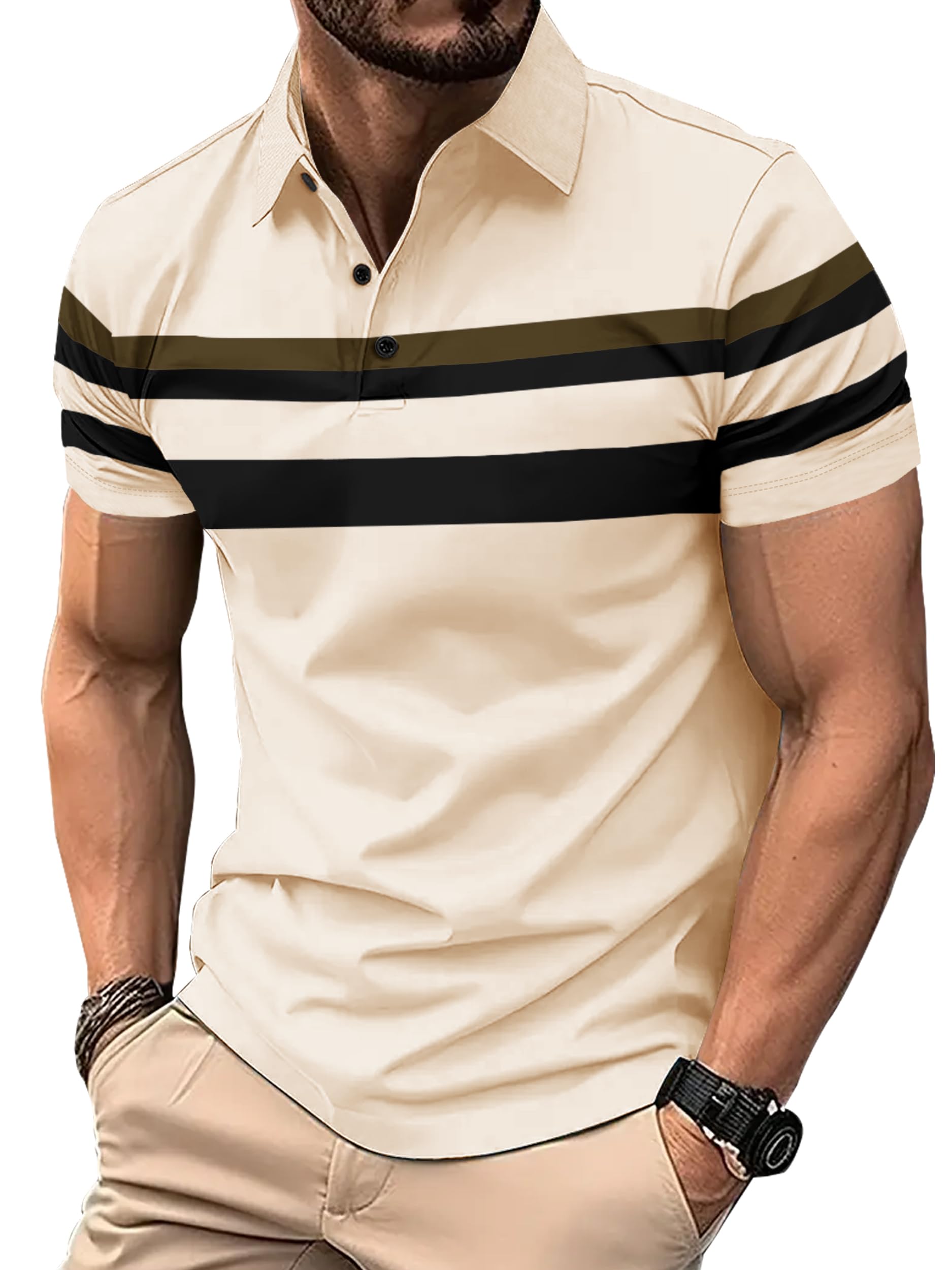 Noble Monk MenS Regular Fit Polo Neck T-Shirt | Half Sleeve | Casual T-Shirt