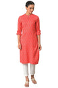 Aurelia WomenS Rayon Solid Regular Pink Printed Dobby Kurta (23Fea13799-702937