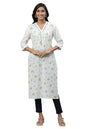 Aurelia Women'S White Floral Printed Cotton Blend Straight Kurta_23Aua14493-507266_M