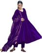 Gosriki WomenS Cotton Blend Solid Anarkali Kurta With Pant & Dupatta (Magic-Violet-Gs_Xxl_Violet_Xx-Large)