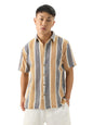 The Souled Store Stripes: Black, Brown Men and Boys Collared Neck Button Down Cotton Half Sleeve Shirts