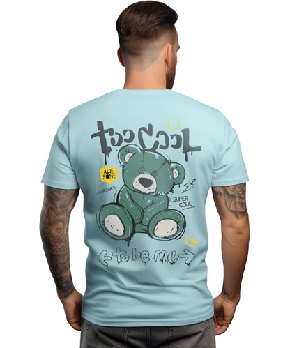 Peppyzone Mens Regular Fit T-Shirt (PZ-RT-Teddy16FB-20FB_Sky Blue2