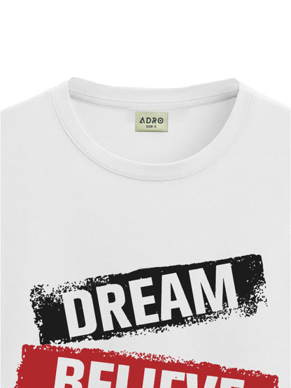 ADRO Men's Solid Regular Fit T-Shirt (RN24-DBA-WH_White