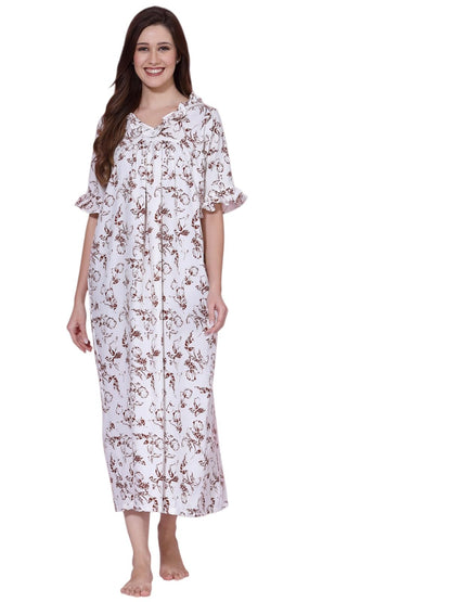 OOMPH! Cotton Blend Nighty for Womens | Night Gown | Nighty | Nightdress | Maxi Dress | Sleepwear | Gown for Women | Nighties |