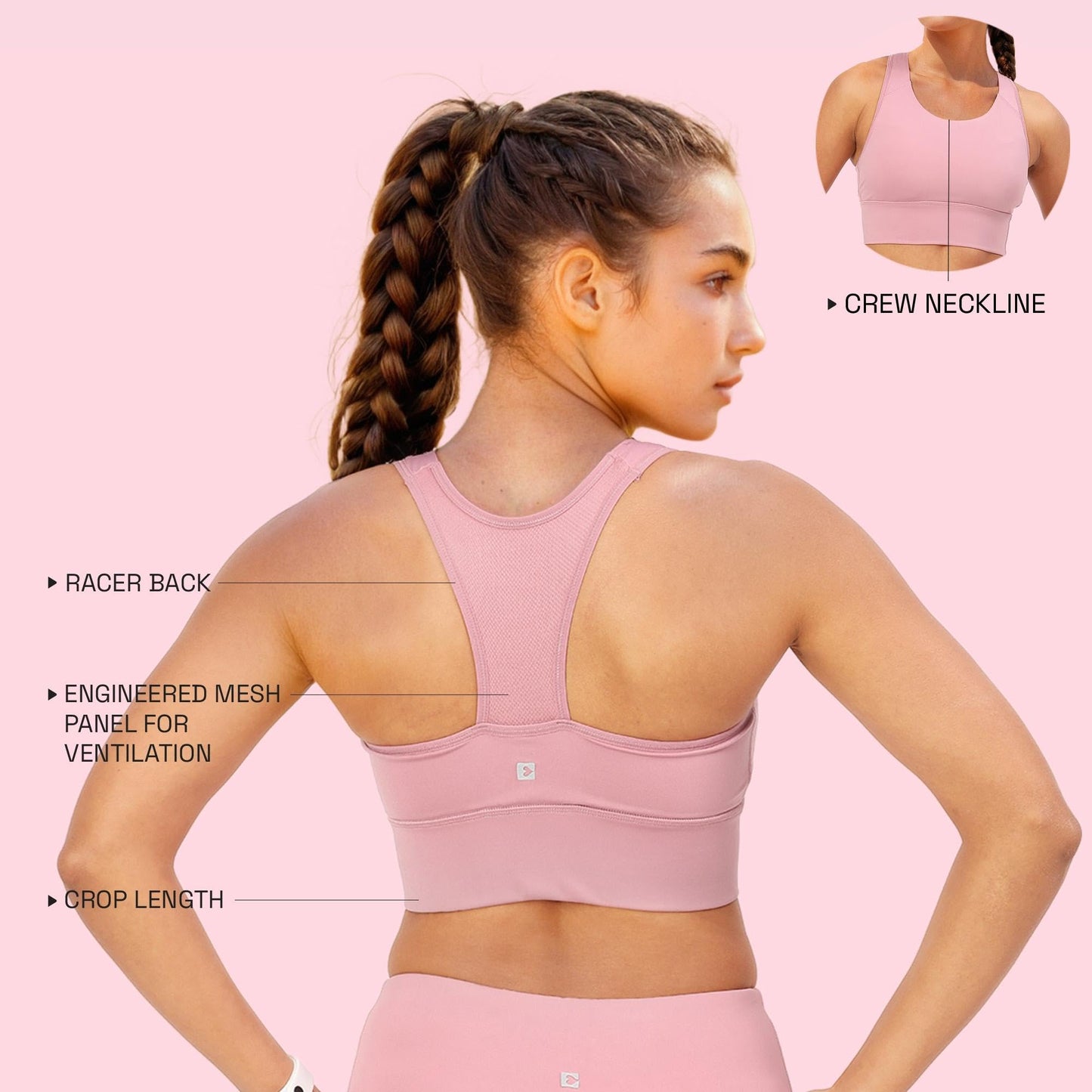 Enamor Womens Polyester Wire Free Casual Padded Sports Bra (A202_Lilas