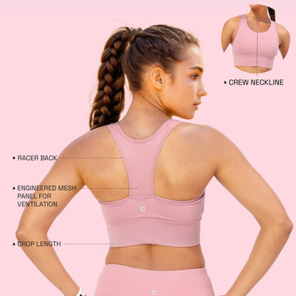 Enamor Womens Polyester Wire Free Casual Padded Sports Bra (A202_Lilas