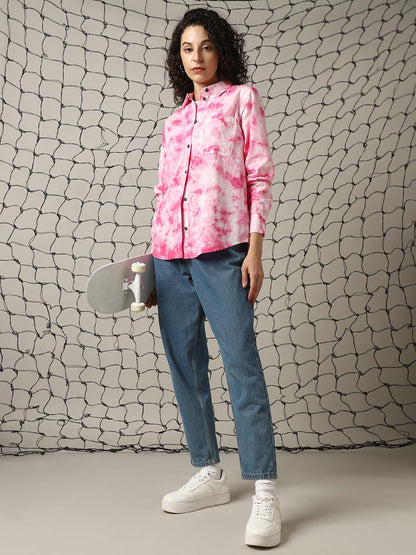 Hubberholme Women Cotton Washed Oversized Fit Spread Collar Full Sleeves Shirts