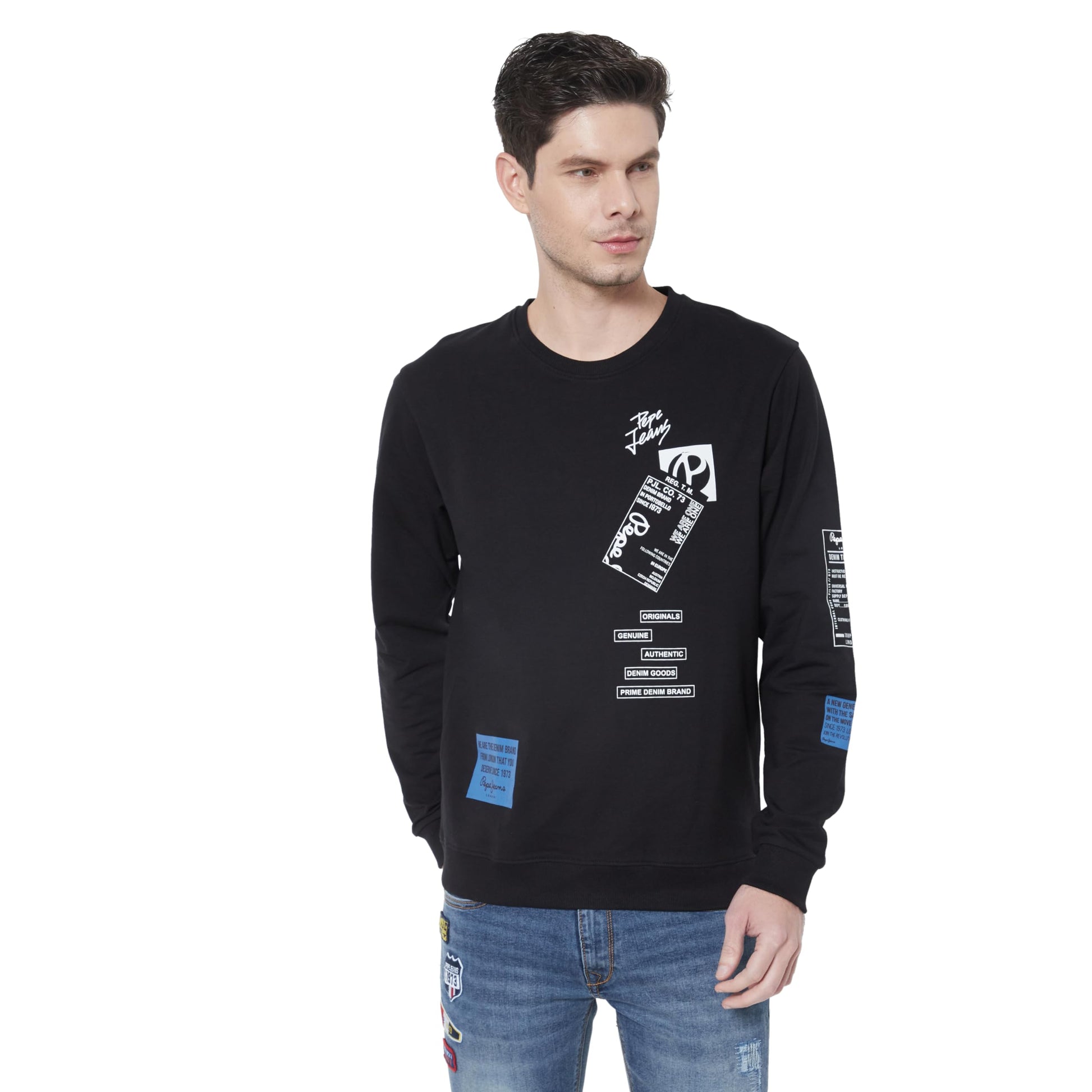 Pepe Jeans MenS Regular Fit Round Neck Sweatshirt