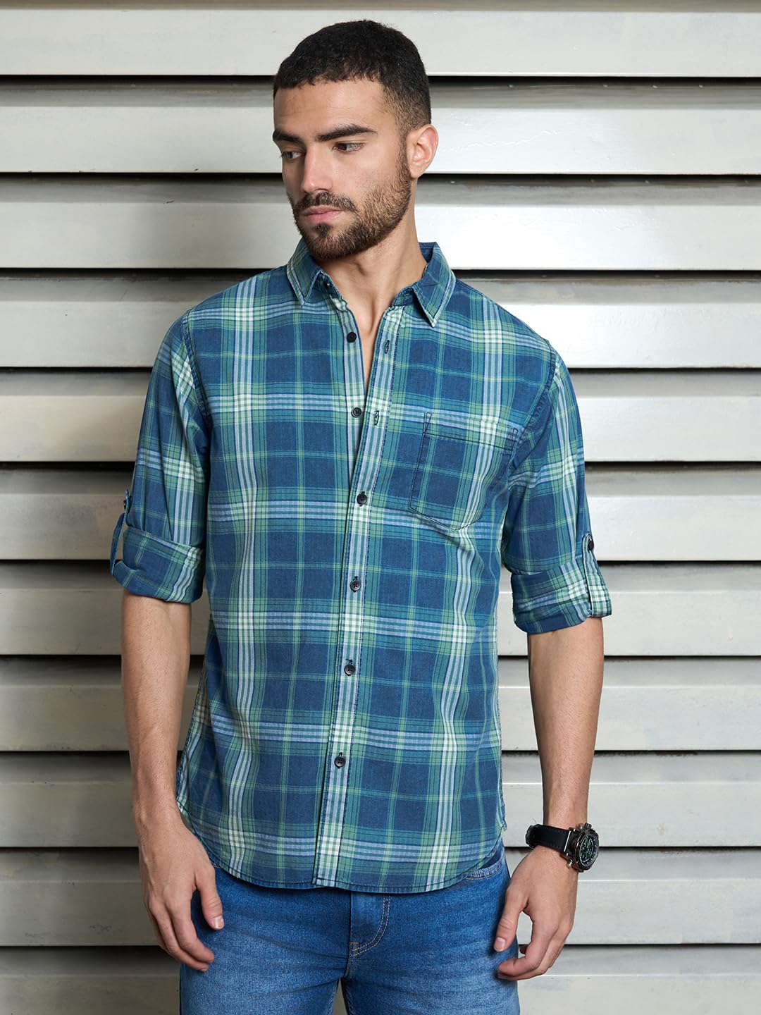 High Star MenS Regular Fit Shirt (Hsmshs2432_Multi_1