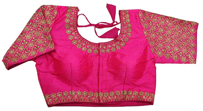 Vihu Fashion WomenS Heavy Embroidery Handwork Half Sleeves Readymade Blouse
