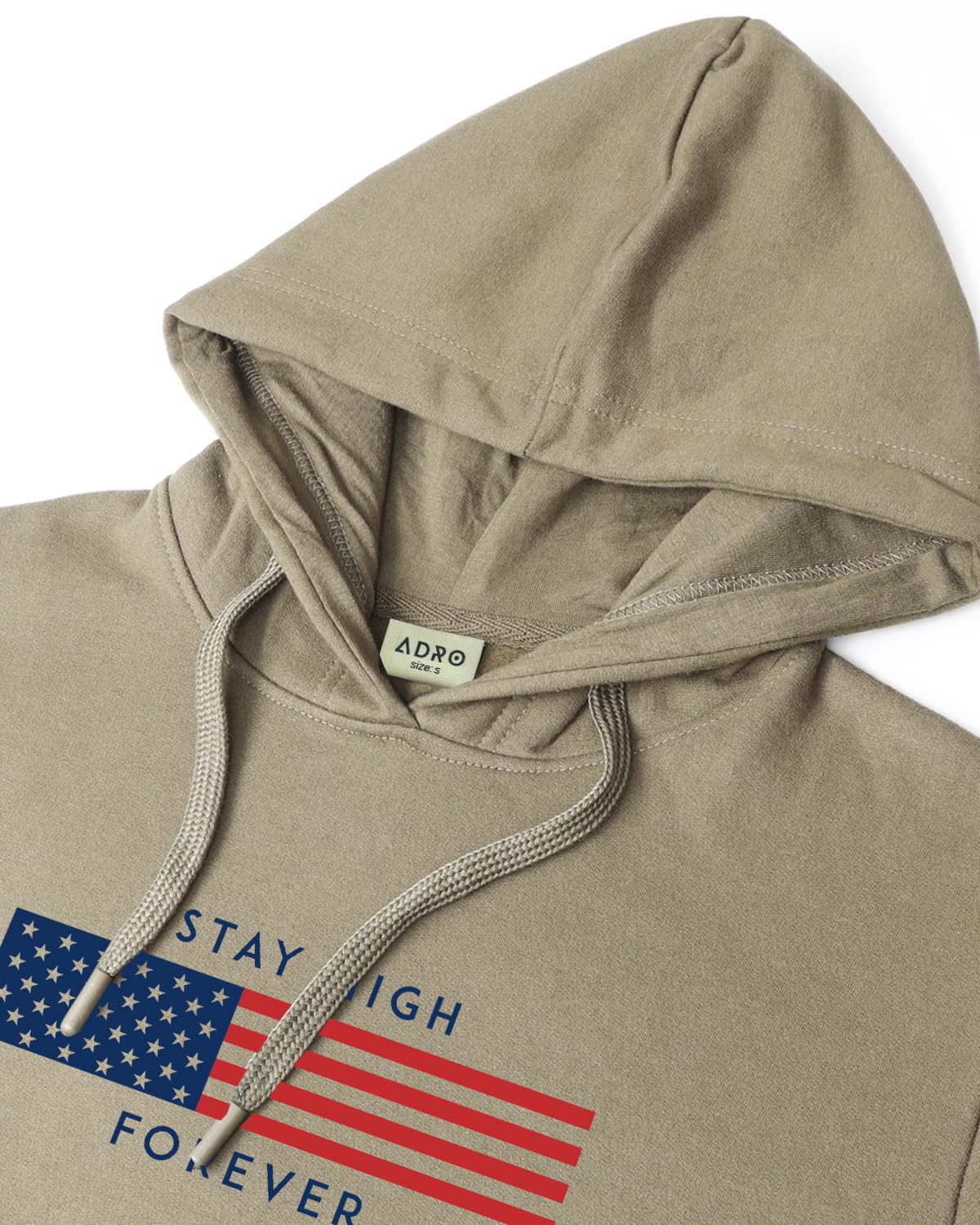 ADRO Men's Cotton Blend Neck Hooded Sweatshirt (H24-FLAG)
