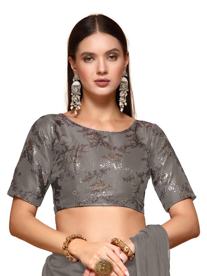 Oomph! Readymade Blouse For Women, Brocade, Boat Neck, Rbbl517