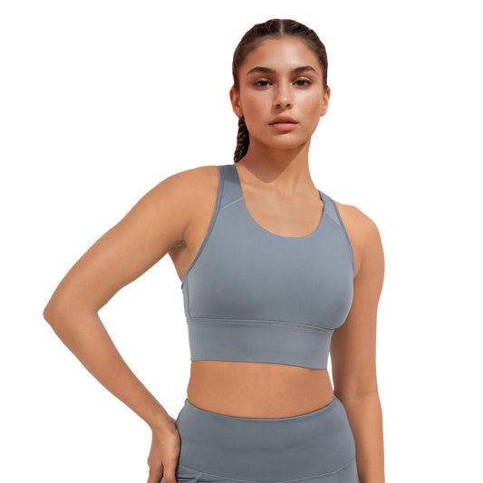 Enamor Womens Polyester Wire Free Casual Padded Sports Bra (A202_Cloud Grey
