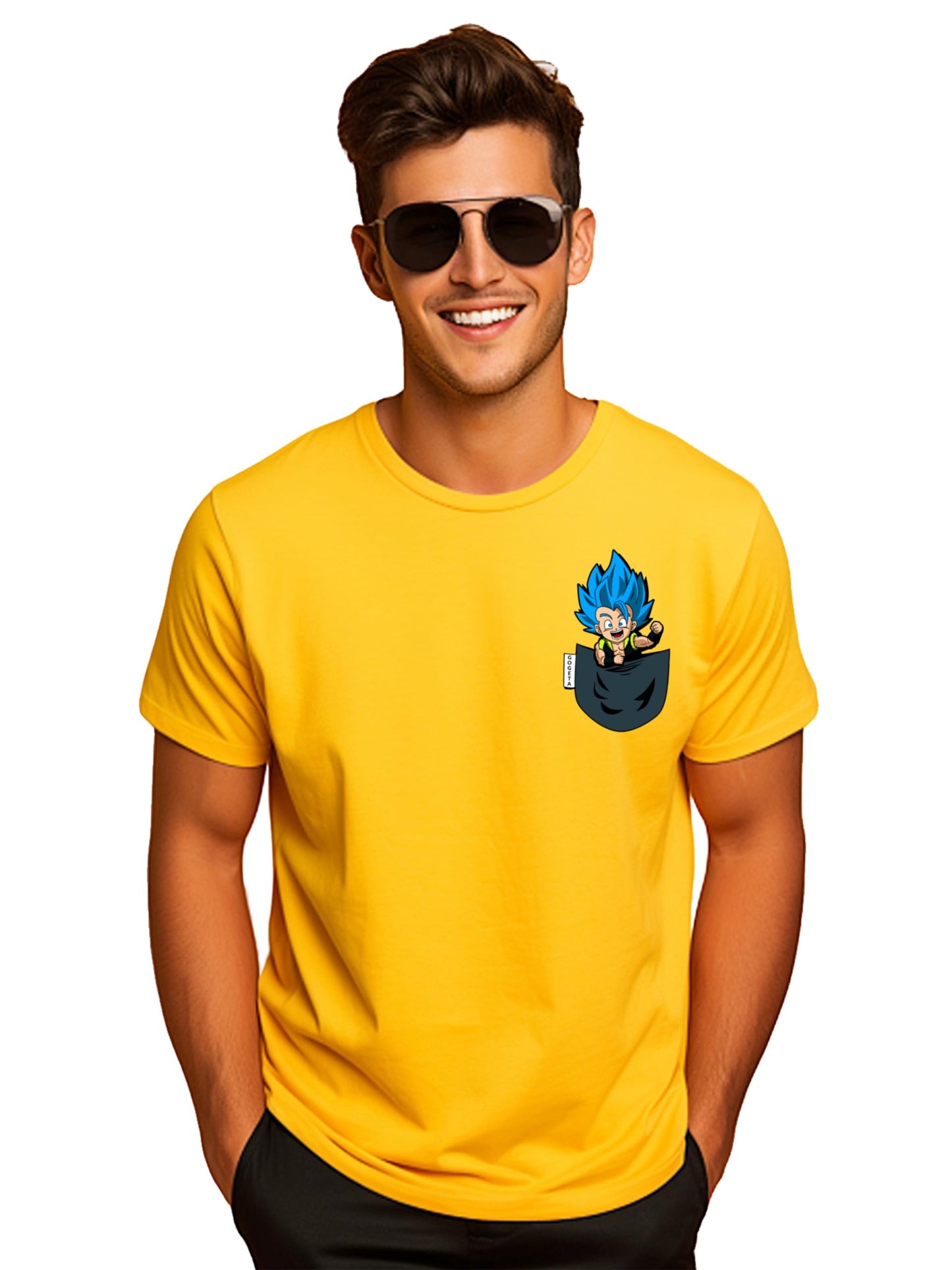 ADRO Tshirt for Men | Anime T Shirt for Men | 100% Cotton Tshirt | Graphic Printed T-Shirt | Chest Printed Tshirt | Gogeta Anime