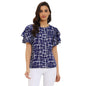 OOMPH! Womens Crepe Tunic Top - Azure Blue