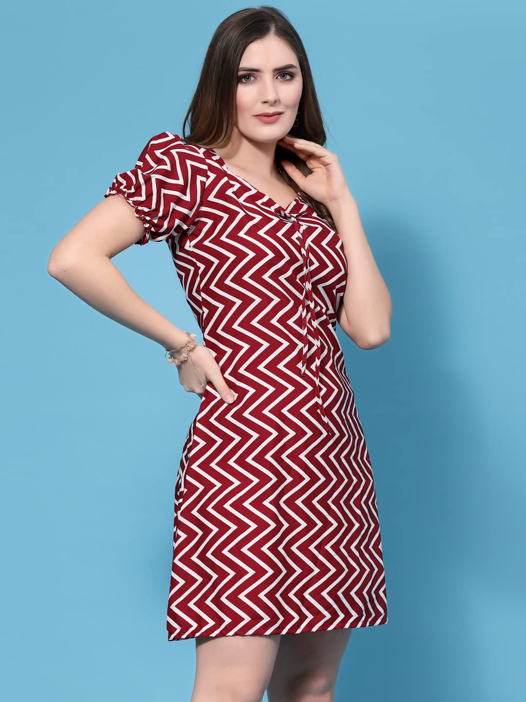 Oomph! Dress For Women Stylish| Summer Vacation Style |Floral Print Puff Sleeve Dress | Lightweight Flared Maxi For Casual & Hol