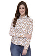 OOMPH! Shirts for Women, Floral Printed, White