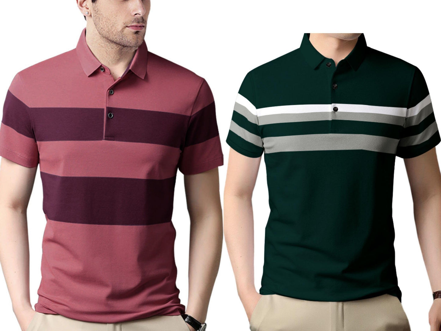Noble Monk MenS (Combo Pack Of 2) -Regular Fit Polo T Shirt |Half Sleeves |Collar Tshirts |Casual Tshirt