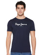 Pepe Jeans Men Cotton Slim Fit T-Shirt (Pm509171_Navy, Medium