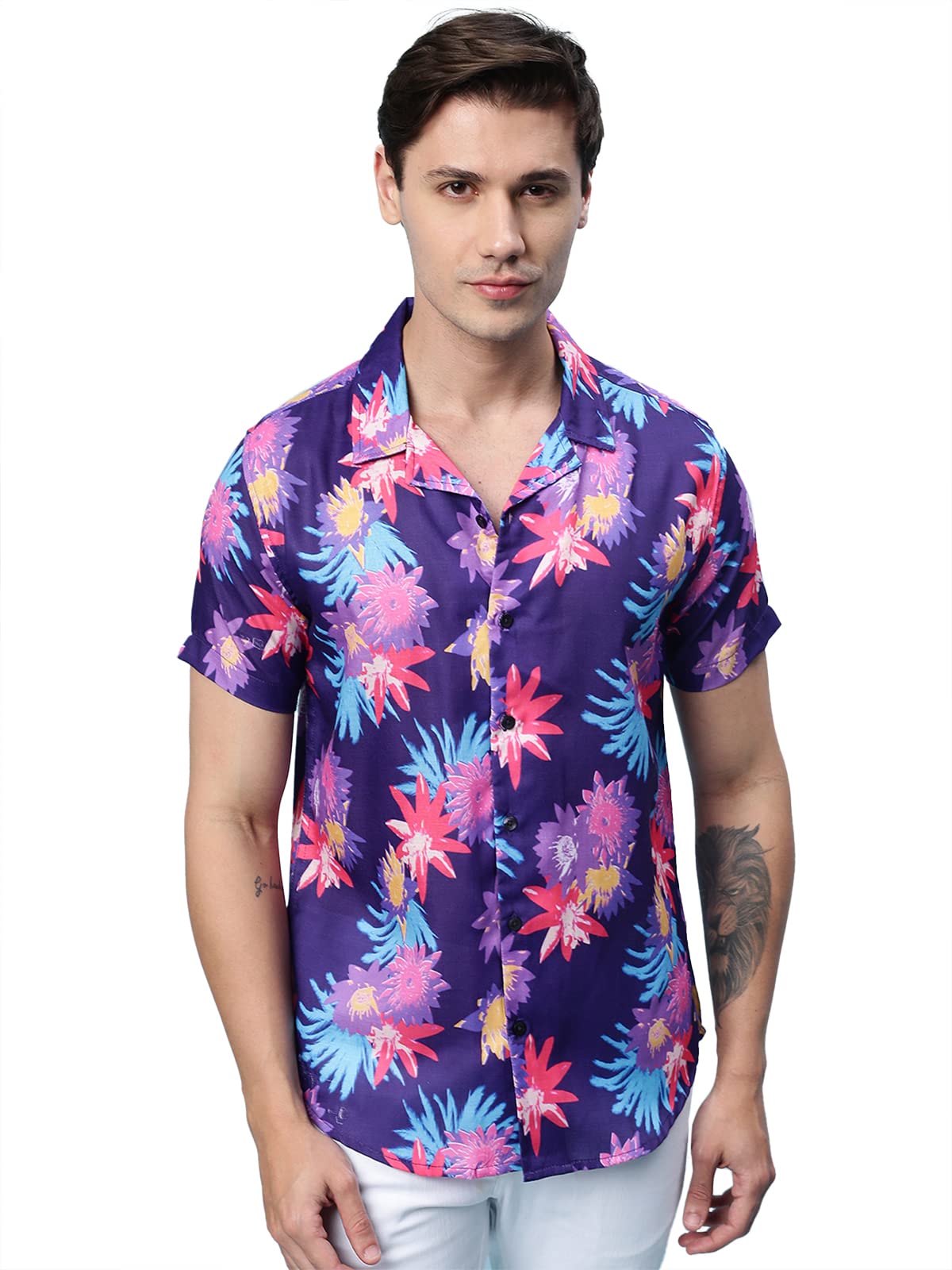 Veirdo Mens Floral Regular Fit Shirt