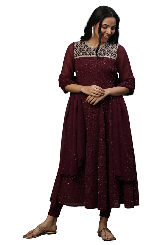 Aurelia WomenS Ornamental Printed Zari Embriodery Straight Kurta | Round Neck Kurta For Women | Ornamental Printed Kurta For Wom